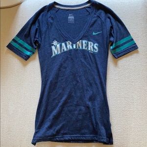 Nike, Seattle Mariners V-Neck T-Shirt, Size XS
